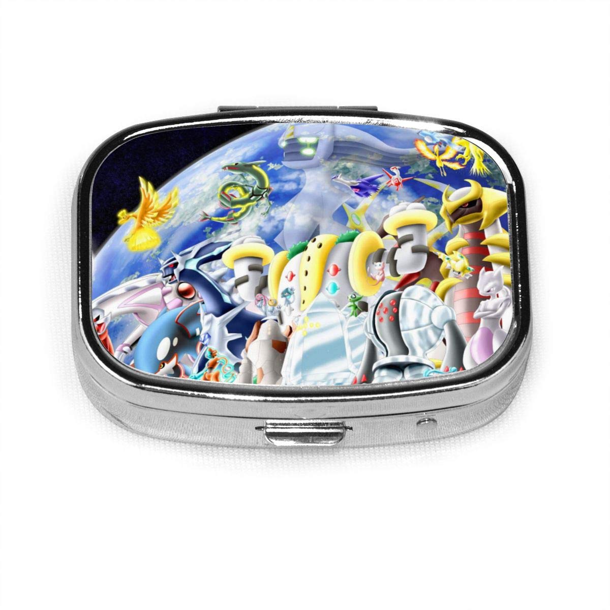 Arceus Crack Empty Seats Pikachu Pill Box Organizer Travel Pill Case Pocket Airtight Supplement Holder Portable Vitamin 2 Compartment Medicine Container