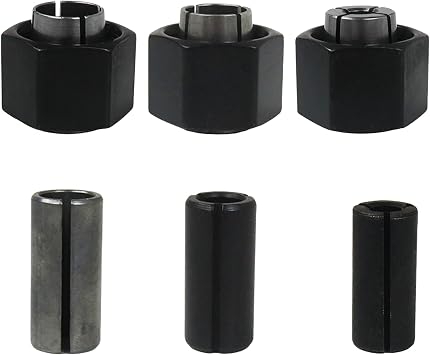 Router Collet Chuck and Nut Reducer Sleeves Set Compatible with Dewalt DW618 DW618D/M DW618P Router