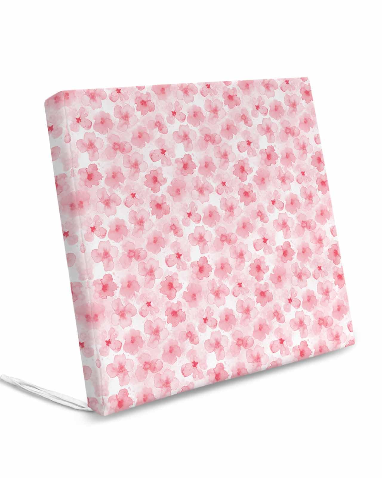 Edwiinsa Pink Floral Indoor/Outdoor Seat Cushions Cover, Waterproof Patio Chaise Lounge Cushion Cover for Beach Pool Side Chair Cushions 20x18x4Pieces Colored Spring Summer Retro Ink Flower Botanical