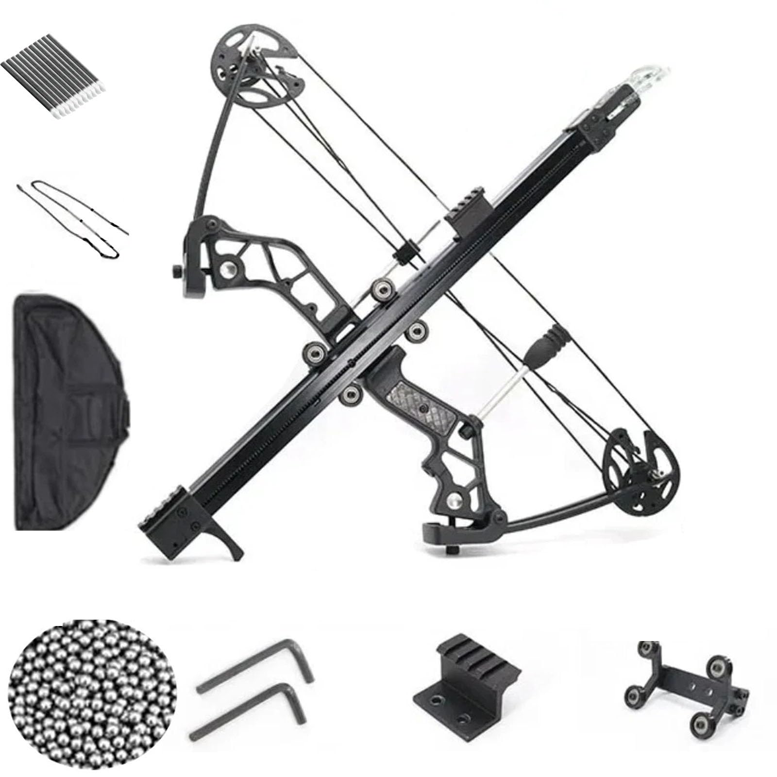 40-70lbs Ball Bearing Compound Bow, Adjustable Right Handed Hunting Bow for Adults, Steel Ball Shooting Composite Pulley Bow Set