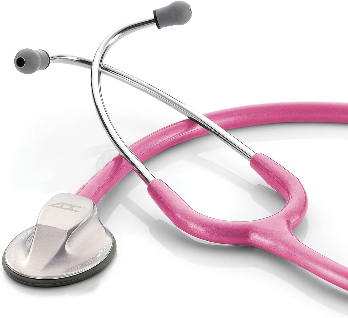 ADC Adscope 615 Platinum Sculpted Clinician Stethoscope with Tunable AFD Technology, Metallic Raspberry