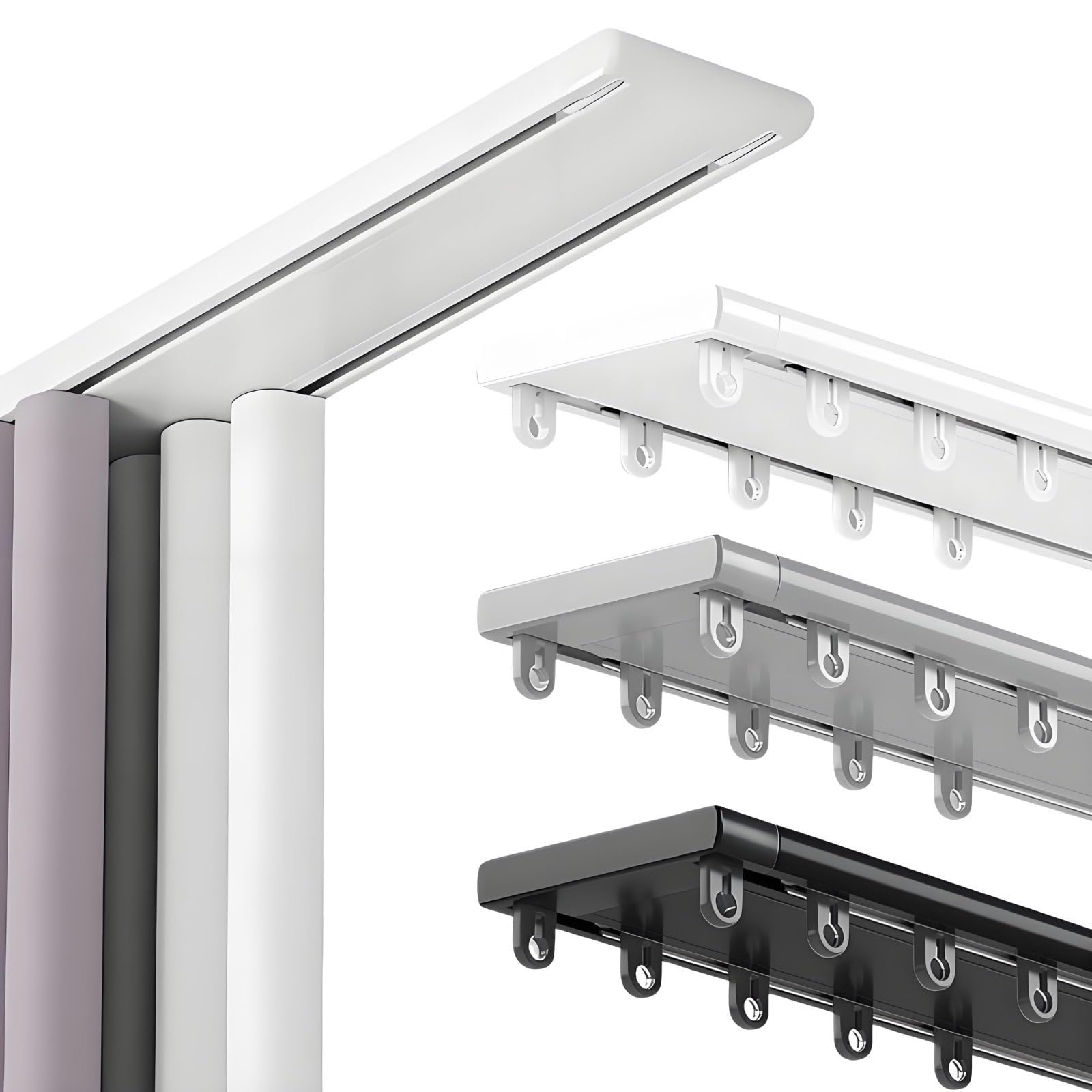 Gardinenschiene rail plafond double aluminium blanc 3.90m séparateur de pièce