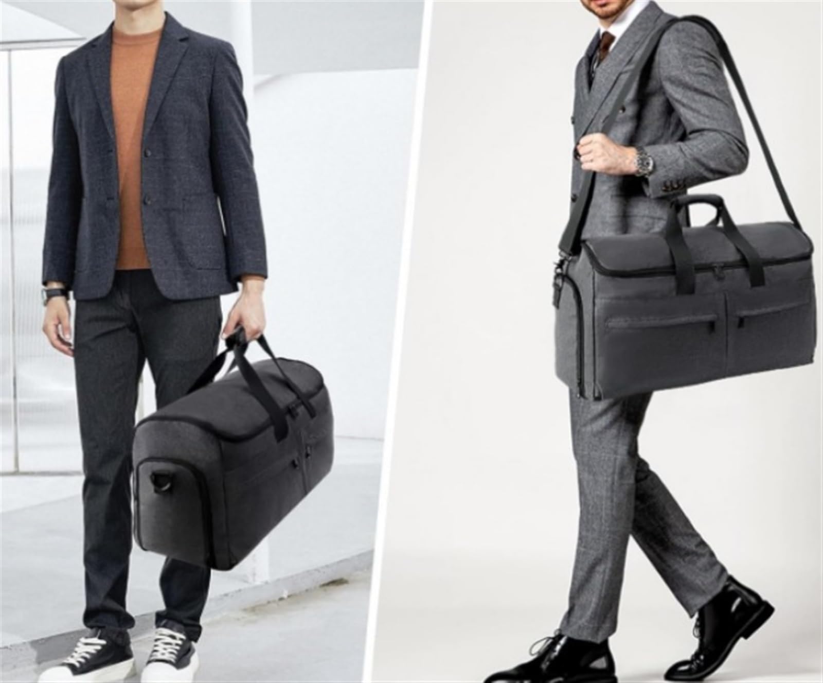 Borsa da Trasporto per Aereo Borse Porta Abiti Convertibili Da Viaggio Con Scomparto Per Scarpe, Borsone Porta Abiti 2 In 1 Borsa da Cabina