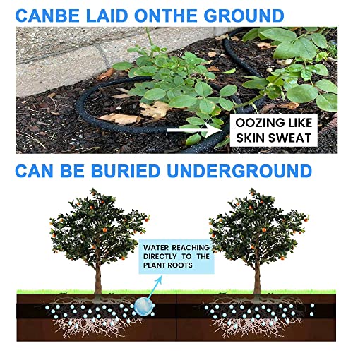 Top Dog Soaker Hose 100 Ft For Garden Beds,Saves 70% Water,1/2 Inch Garden Soaker Hoses With Kit, Snip And Drip Soaker Hose System Great For Vegetable/Fruit Beds #TOP4