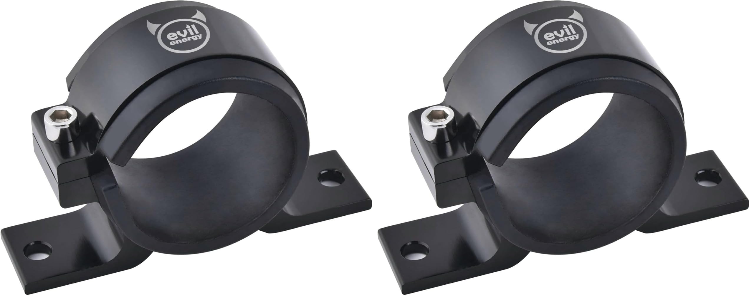 EVIL ENERGY 50mm Fuel Filter Mounting Bracket, Fuel Pump Clamp Holder Black (Pack of 2)