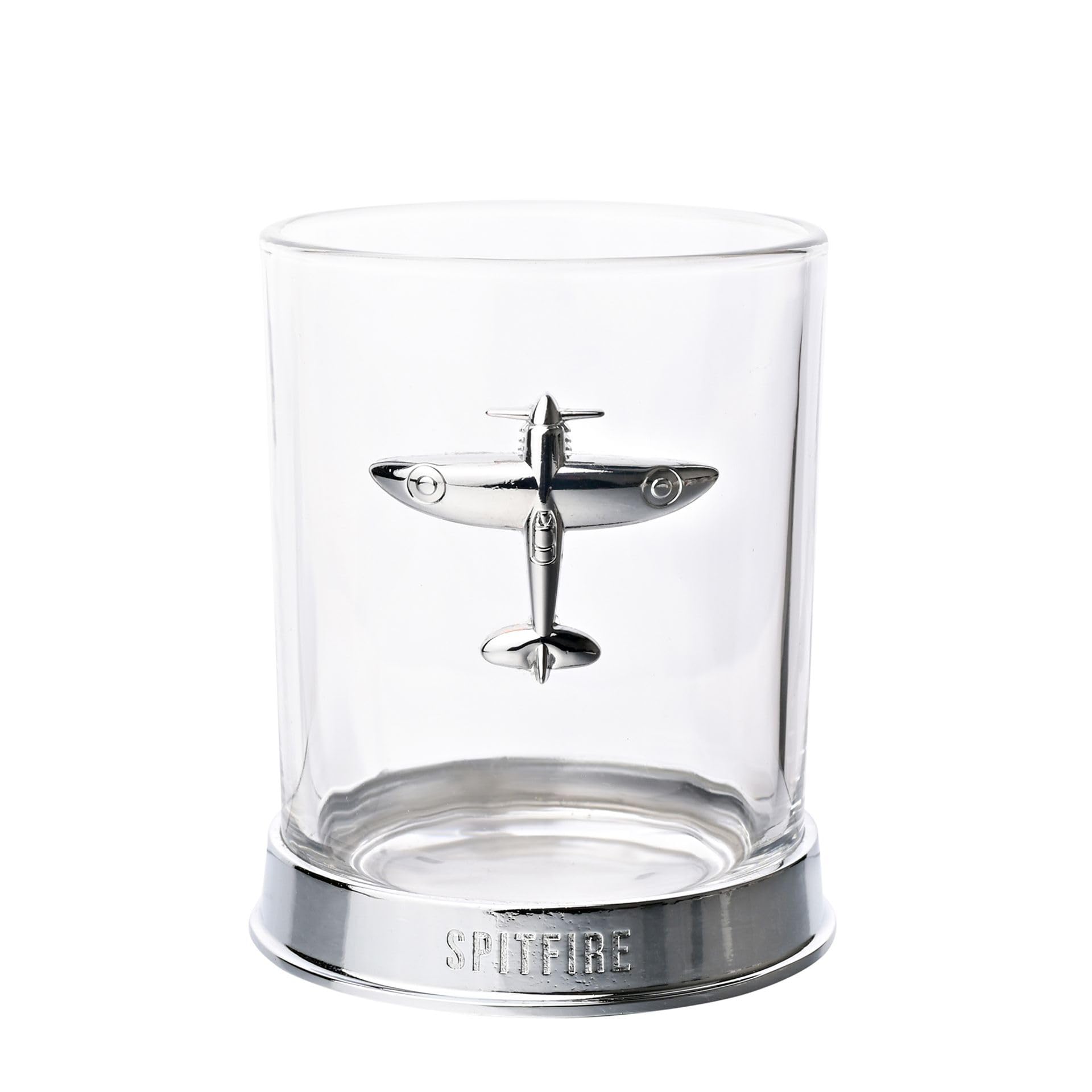 Widdop, Bingham & Co. Ltd Raf Spitfire Glass & Metal Whiskey Tumbler