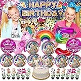 JOJO Siwa Plates 5th Party Supplies Decorations 5 Years Old Girl Banner Backdrop Birthday Set Decor