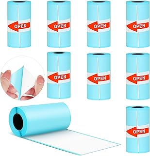 Self-Adhesive Thermal Label Stickers 9 Rolls Thermal Paper Roll for PeriPage P1 Mini Printer, PeriPage A6 Series Pocket Thermal Printers, PAPERANG P1/P2 Mini Photo Printer (57 x 30mm)