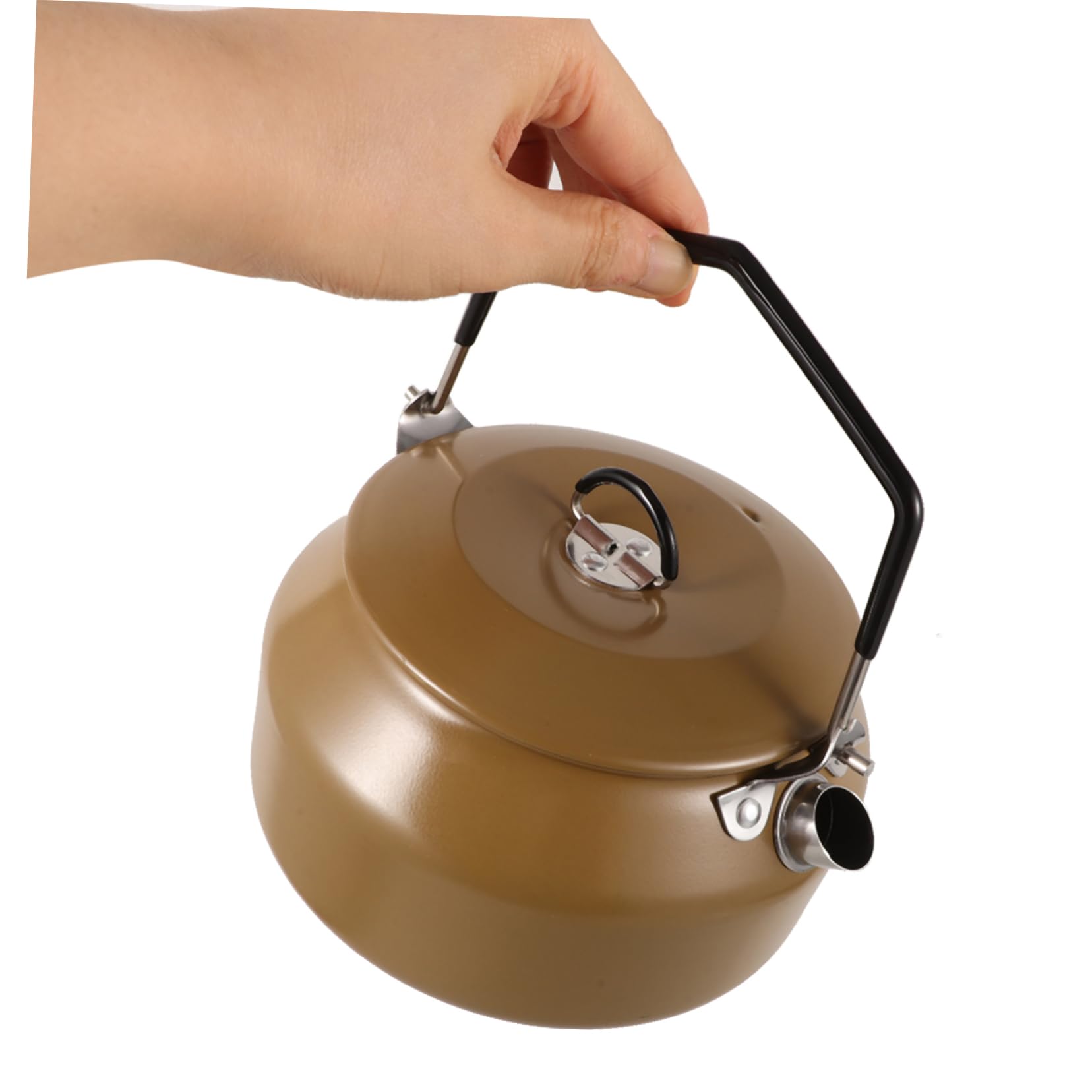 Bouilloire Camping Acier Inoxydable 1l Bouilloire de Camping Portable et Légère et Randonnée Chauffe Rapide