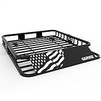 GarveeLife 46x36 Universal Roof Rack Cargo Basket - 200 lbs Heavy Duty Rooftop Carrier for SUVs Trucks Cars
