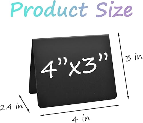 Miniatura 6 de Yzurbu 14 pizarras pequeñas de 4 x 3 pulgadas con 3 bolígrafos de tiza, etiqueta de letrero de comida para paty, bufé, espectáculo de manualidades,