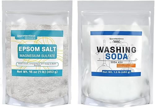 Unpretentious Paquete de soda de lavado y sal de Epsom, varios tamaños, limpieza, lavandería, bricolaje