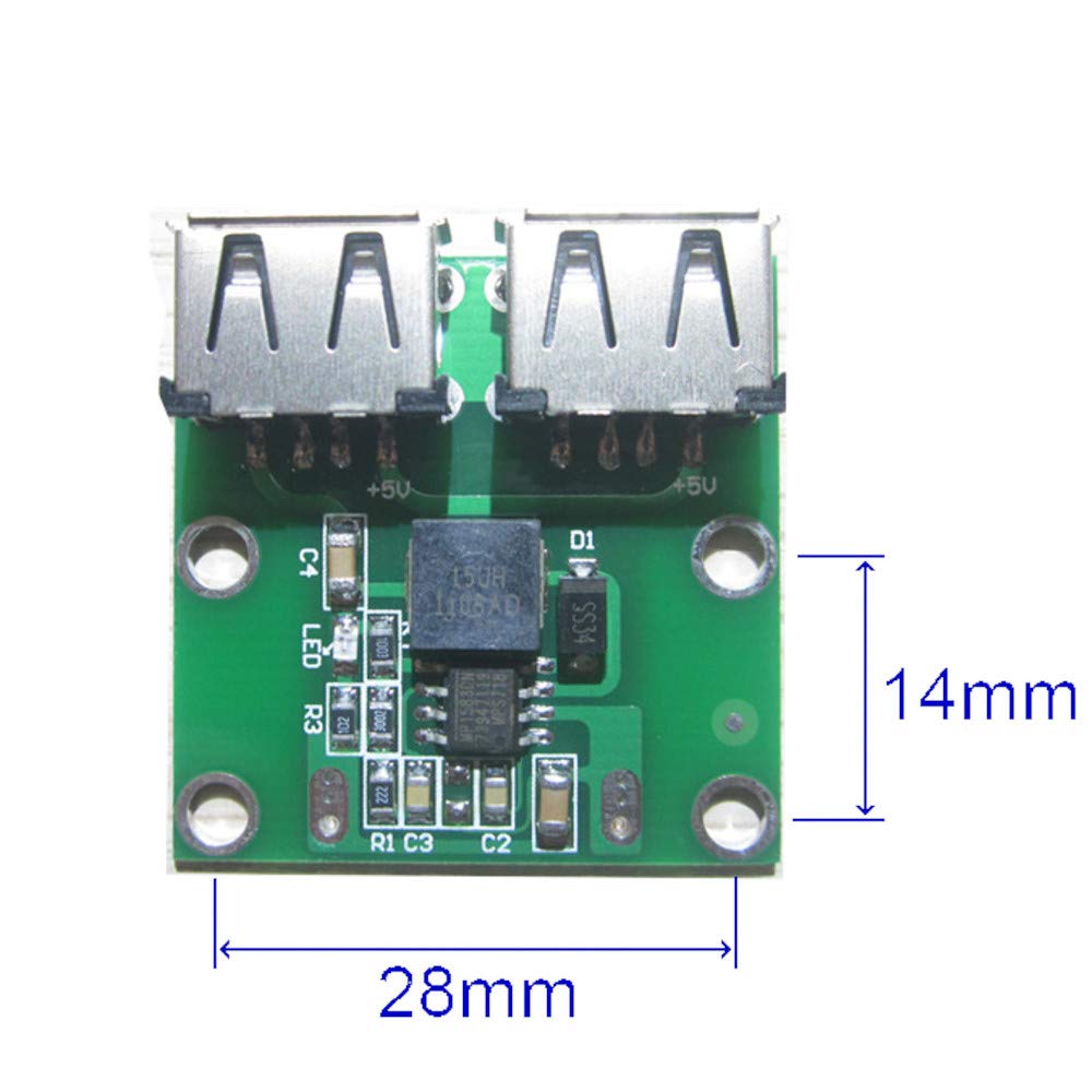 5V 3A USB Module 5-Pack USB Buck Converter Modules – Step Down 6-36V To ...