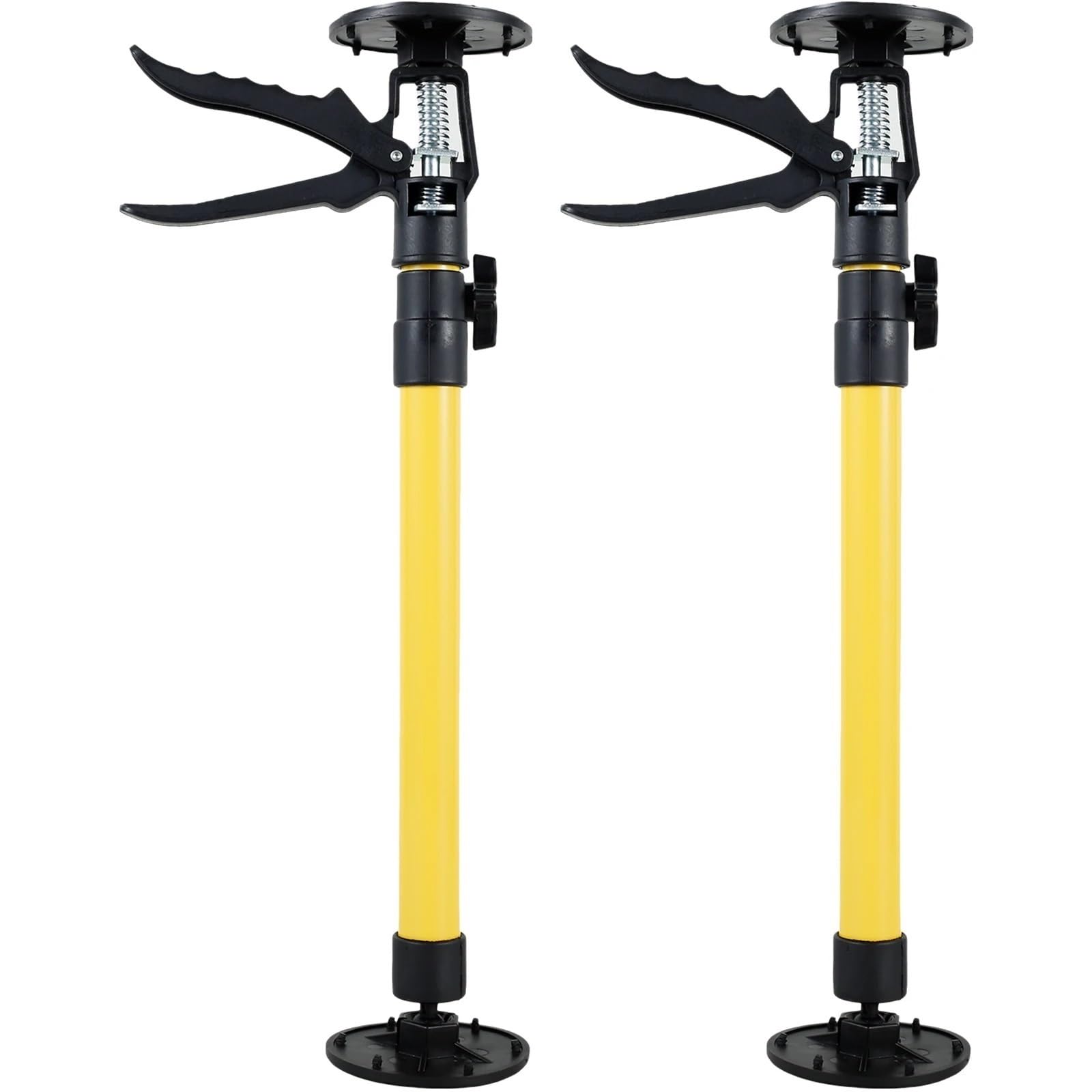 2 Pcs Labor-Saving Telescopic Steel Support Rod Cabinet Jacks Drywall Construction Tool for 40KG Ratcheting Cargo Range Hoods for Walls(Short)