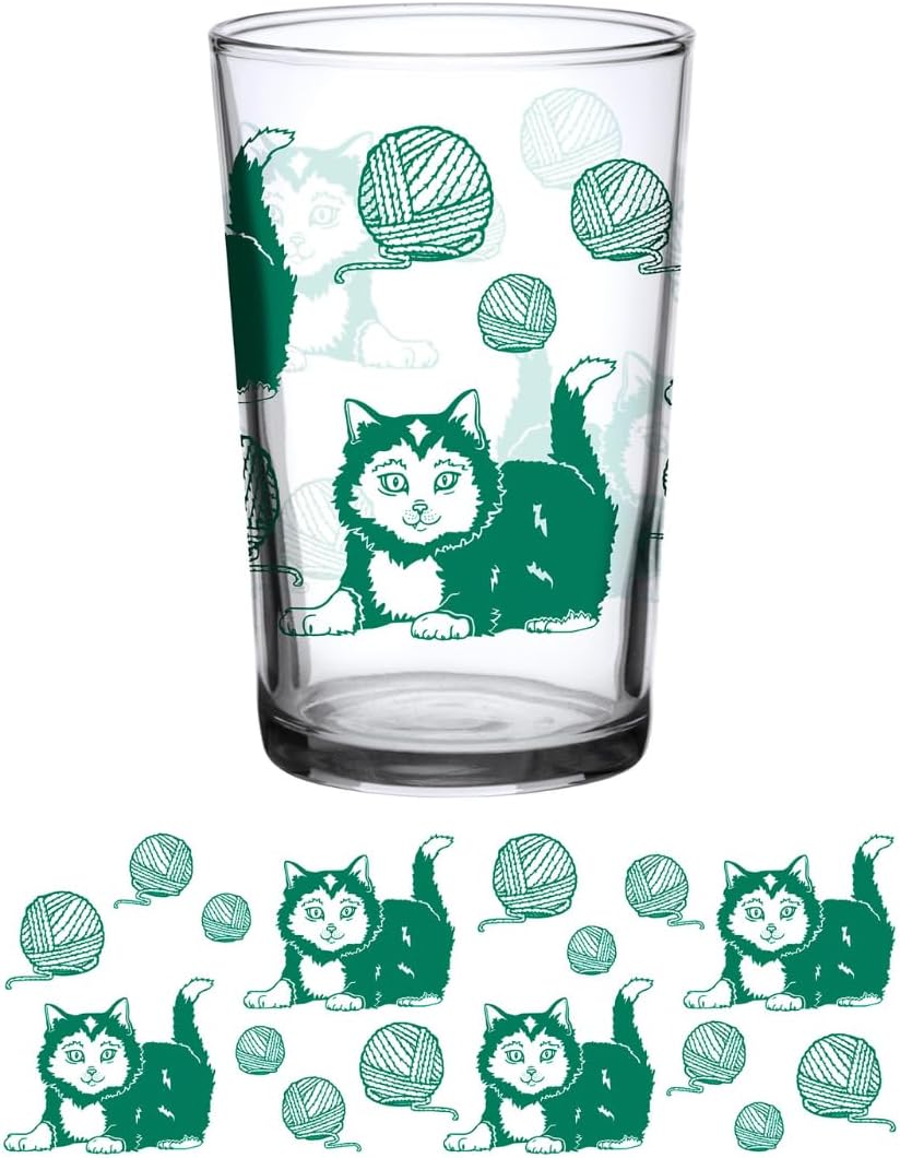 DOWN TO EARTH BASICS Cute Animal Drinking Glass Set 7 oz Glasses for Kids and Adults Set of 4 with Ducky Bunny Puppy and Kitty Artwork - Image 5