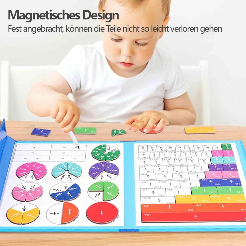 Grabie ułamkowe, materiał magnetyczny, do liczenia ułamkowego, wielokolorowe liczenie łamania, matematyka, materiał do obliczania pęknięć, demonstrator magnetyczny, nauka obliczania ułamków dla dzieci