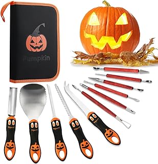 Unilove Halloween Pumpkin Carving Kit Professional and Heavy Duty Stainless Steel Tools (11PCS)
