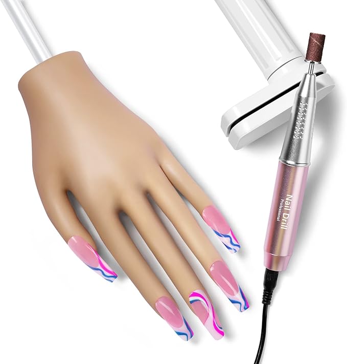 Practice Hand for Acrylic Nails Ejiubas Electric Nail Drill with Nail