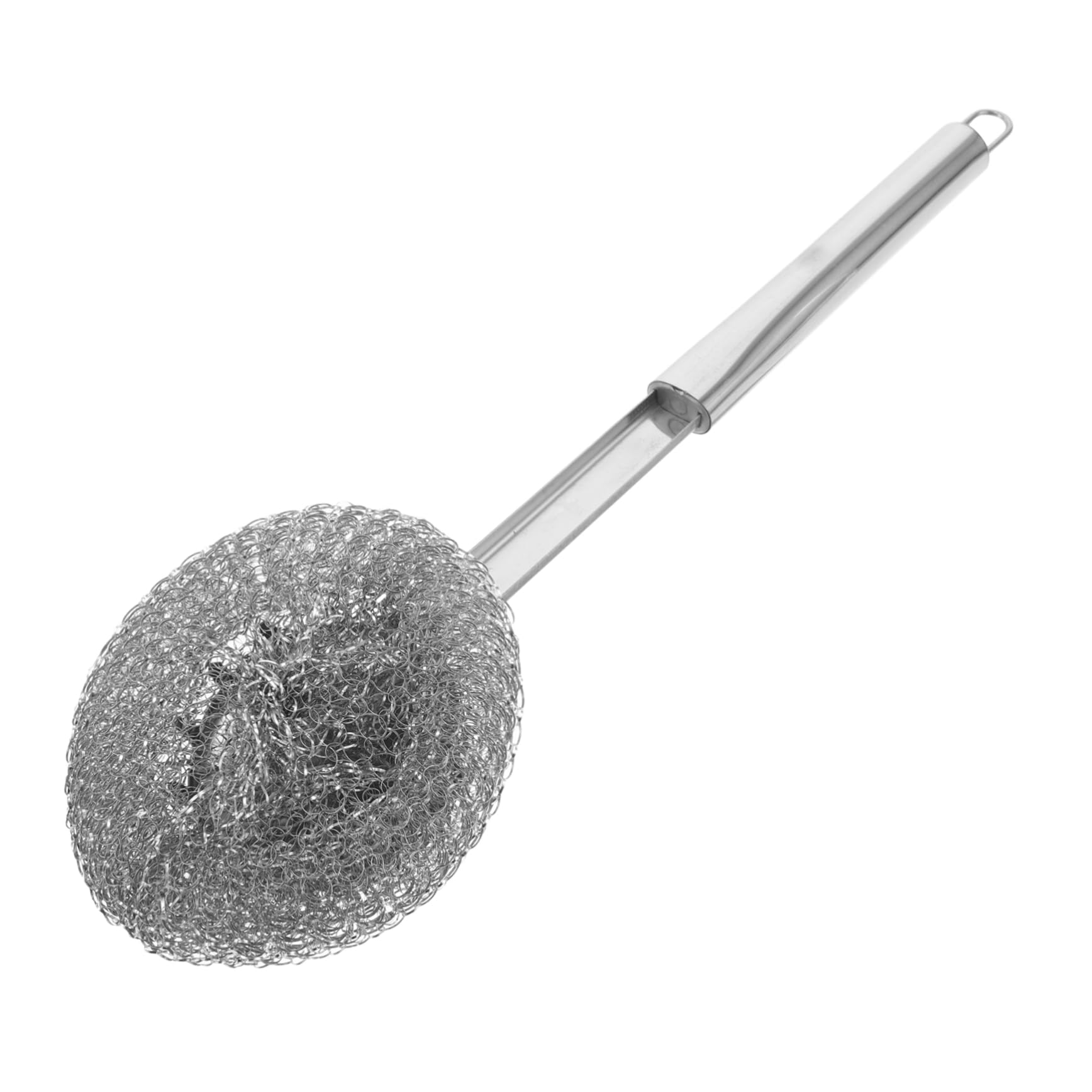 GOOHOCHY Dishwashing Brush Scourer Handle Metal Dish Scrubber Stainless Steel Sponge Scrubber Long Reach