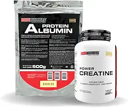 Kit Albumin Protein 500g + Power Creatina 300g - BODYBUILDERS (Médio, Baunilha)