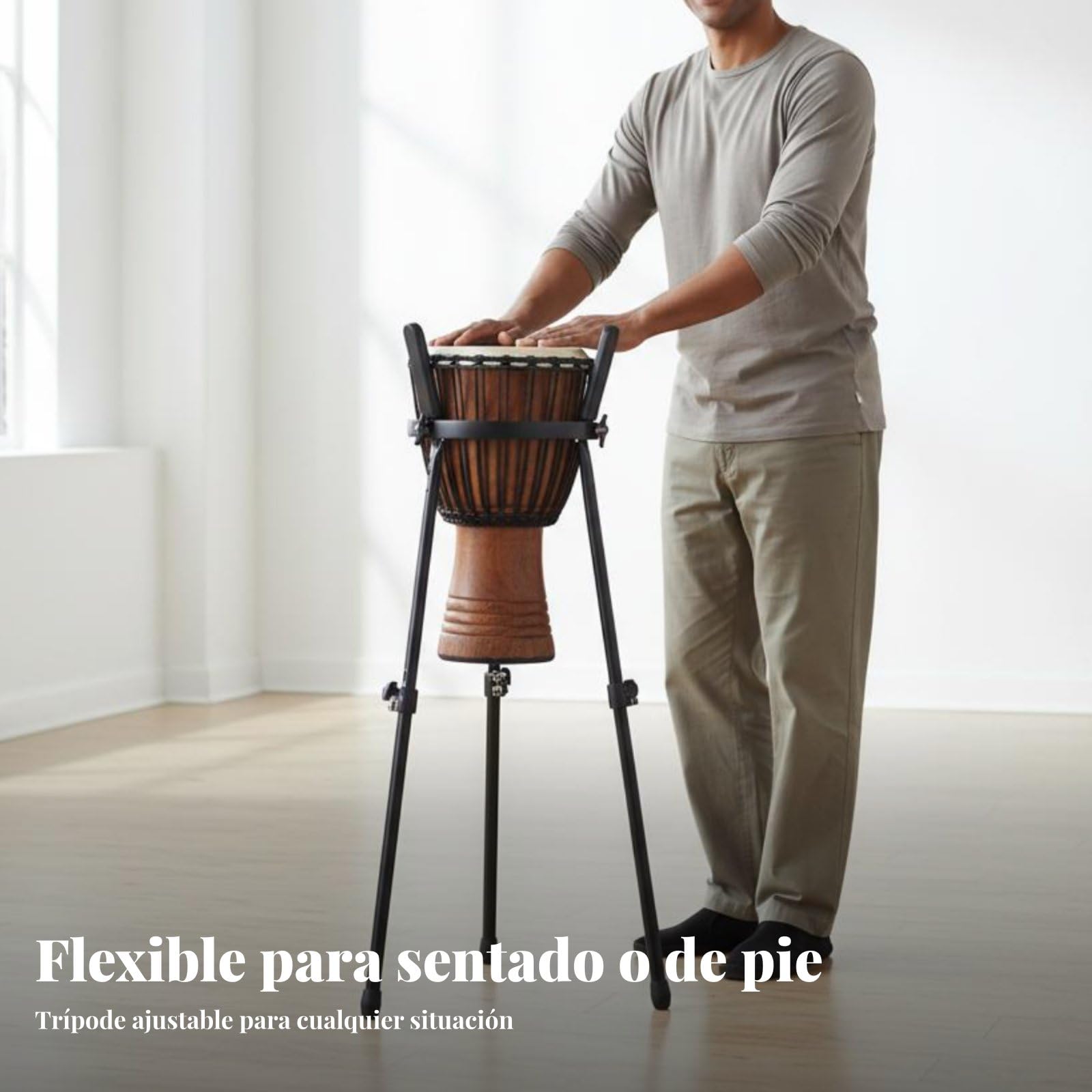 predolo Supporto Tamburo Supporto Batteria Sostegno Percussioni Staffa Tamburo Treppiede Stabile in Acciaio con Piedini in Gomma E Fermo Antiscivolo Adatto Studio, Stand N.3 Alto