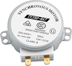 2 Pcs Moteur Micro-Onde TYJ50-8A7 - Moteur Synchrone Rotatif AC 220V 4W 4 Tr/min CW/CCW