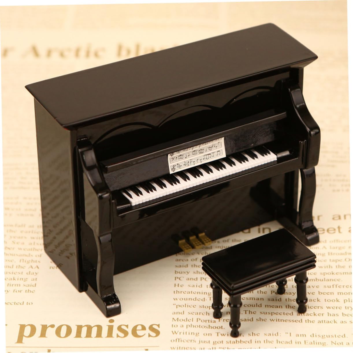 Ciieeo 1set Vintage Piano Style Music Box Decorative Musical Instrument for Home Decor Cute Desktop Ornament for Housewarming Black Upright Grand Piano Design