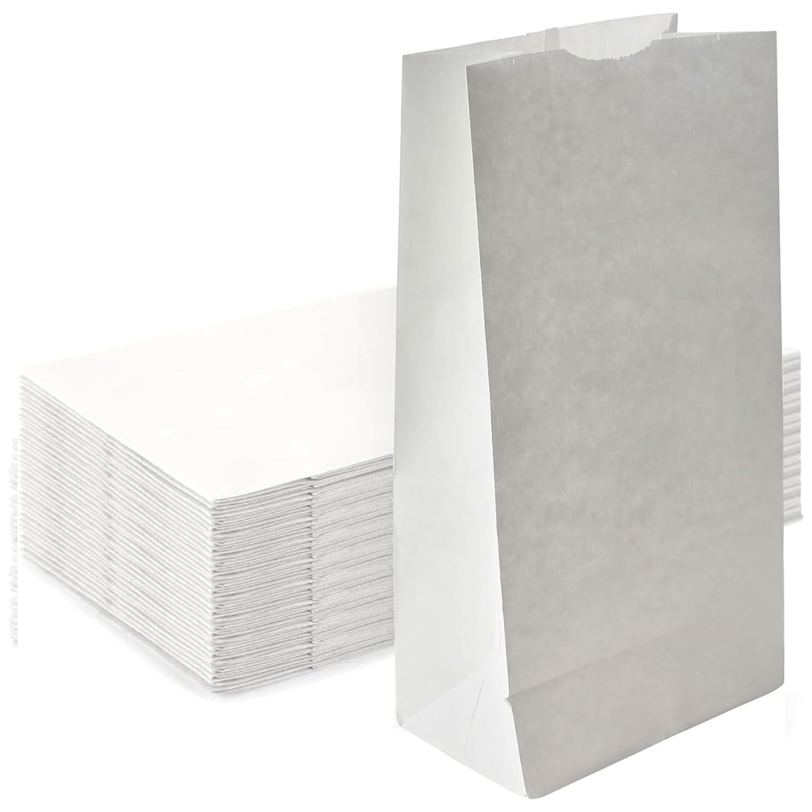 Concession Essentials White Paper Lunch Bags, 4 lb, 200 Count, for Crafts and Holiday Cookies
