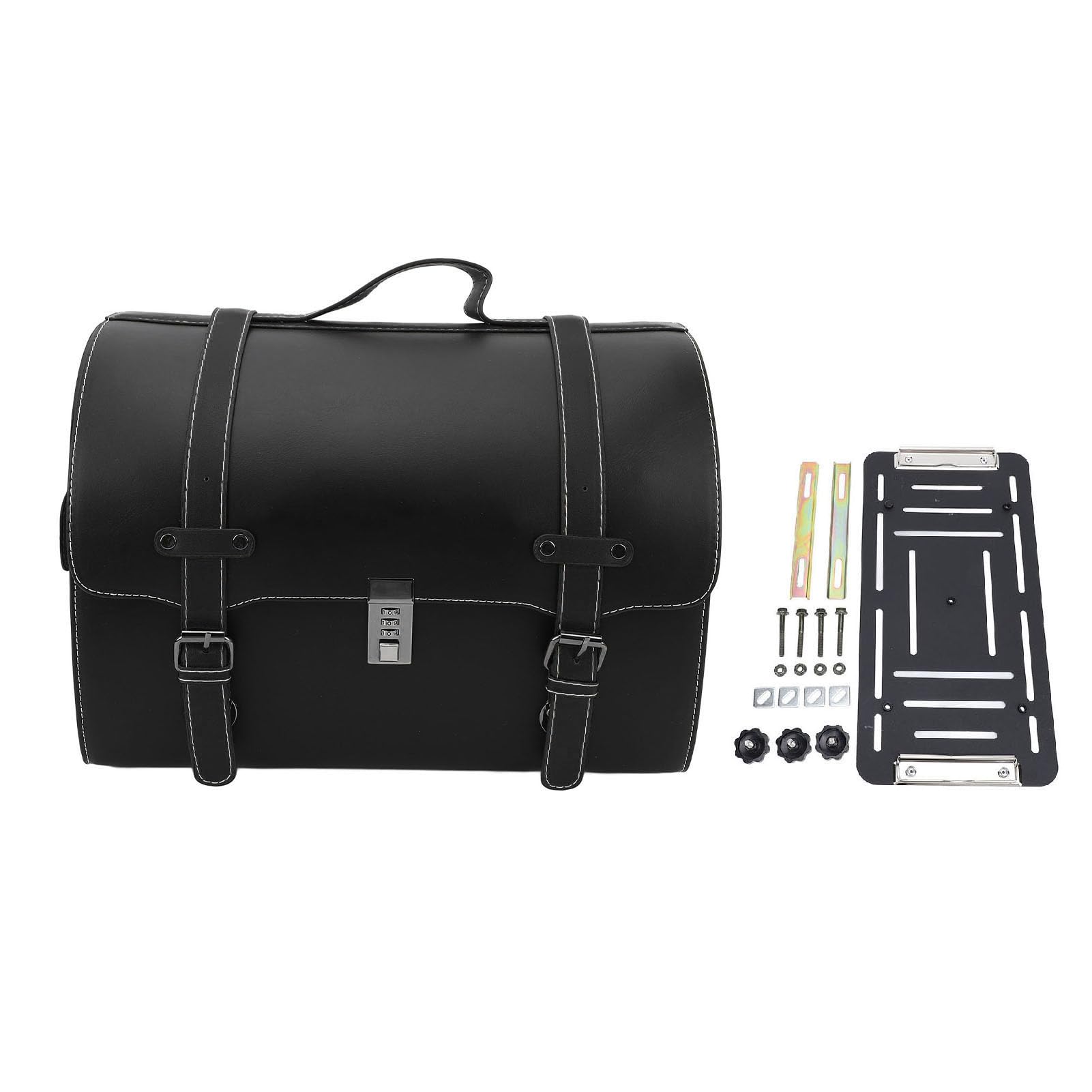 Tbest Heckbeutel Wasserfest 29,5 L Heck -Trunk -Gepäck mit Kombinationschloss für Scooter -Elektrofahrzeuge, Stilvolles Design (BLACK)