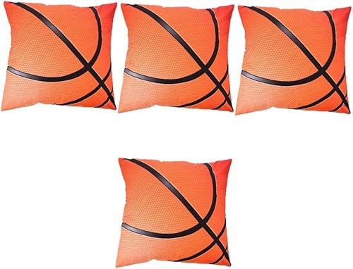 Homoyoyo 4pcs Decorative Cushion Cover Soccer Texture Throw Pillow Cover Fun Game Pillows Case Outdoor Pillows Cover Throw Pillow Cases Sports Ball