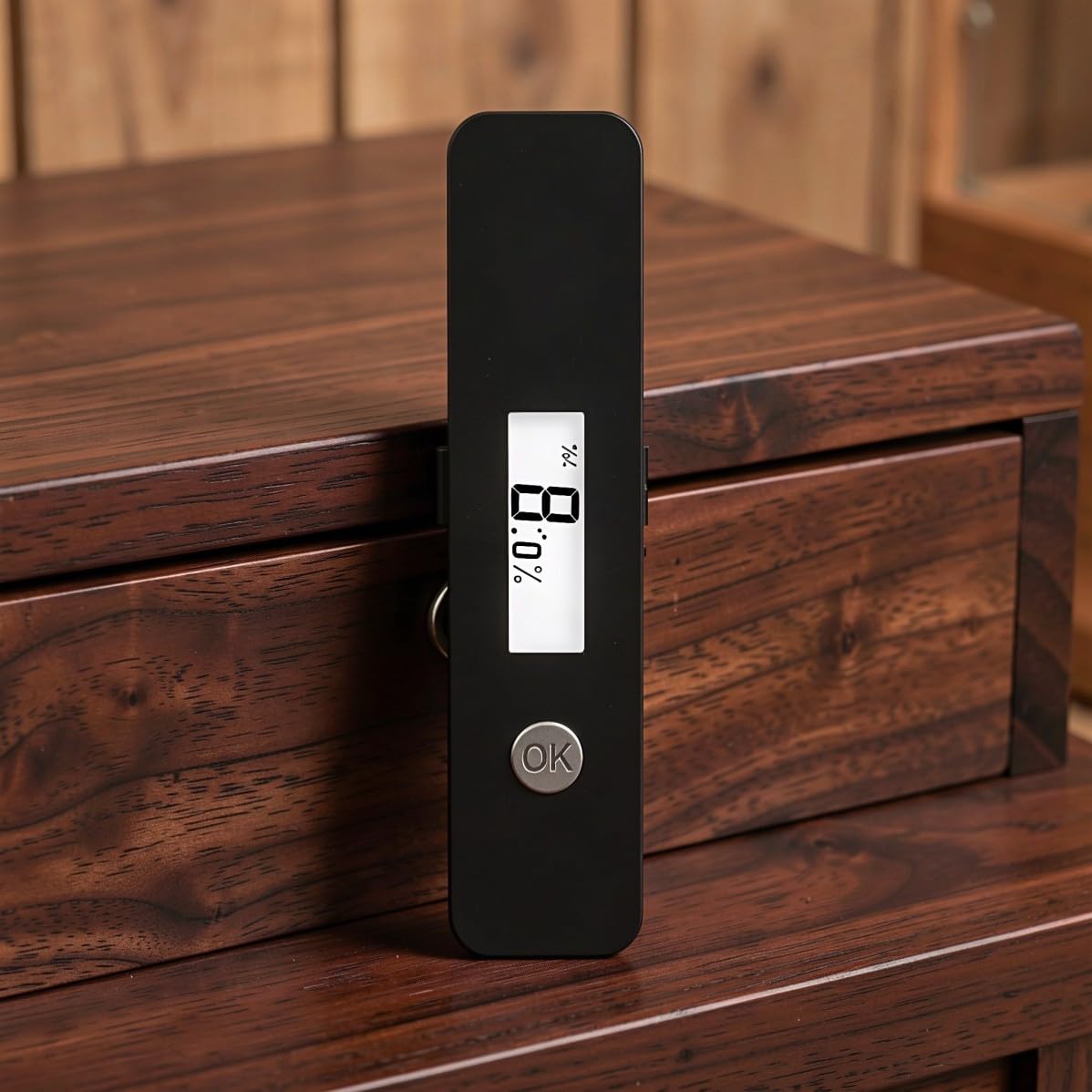 TOPBATHY Higrómetro Digital para Humidor Pantalla Lcd y Doble Modo, Negro