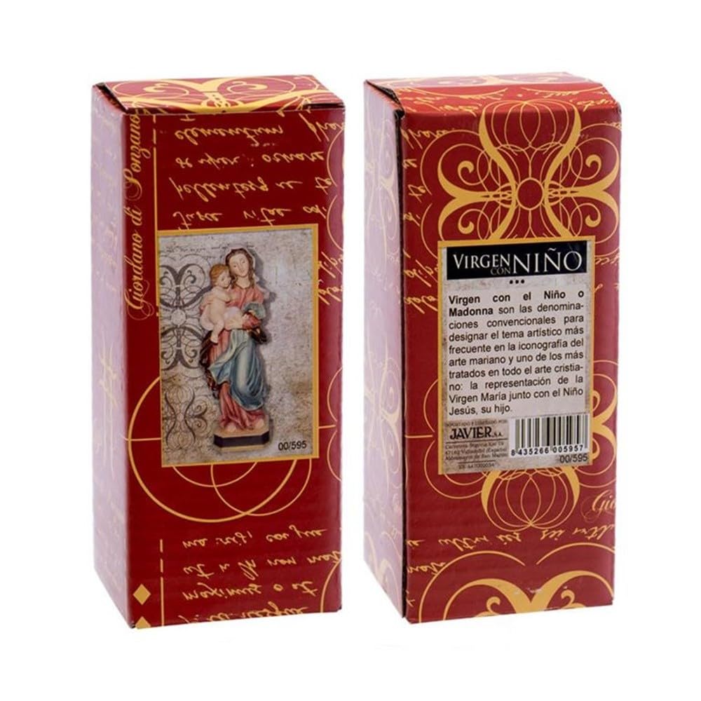 Virgen de la Alegría Figura Niño 38 cm. resina detalle peana