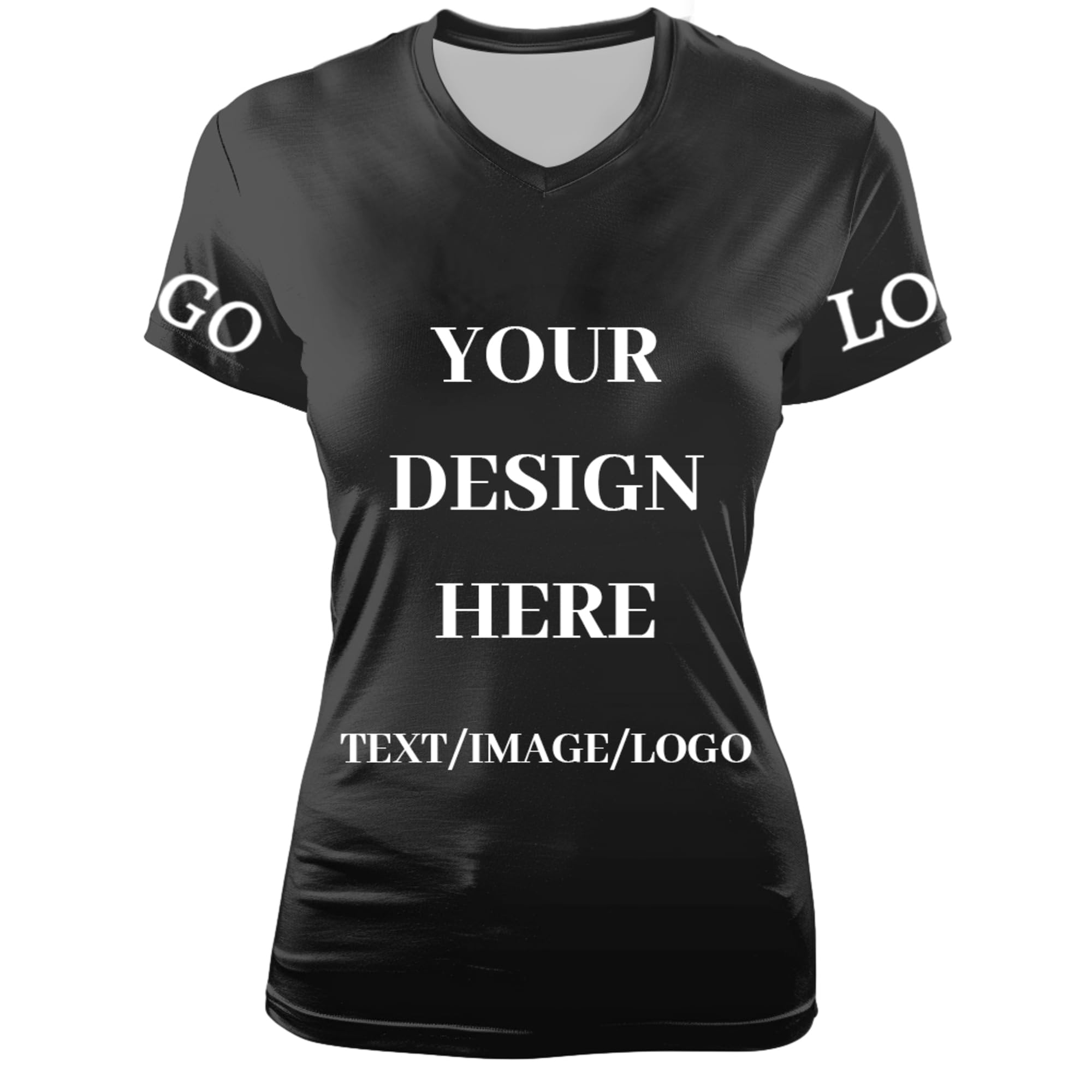 CustomCustom T Shirts for Women Personalized Shirts Short Sleeve Your Own Design Customized Gifts Custom Shirt V Neck Tee