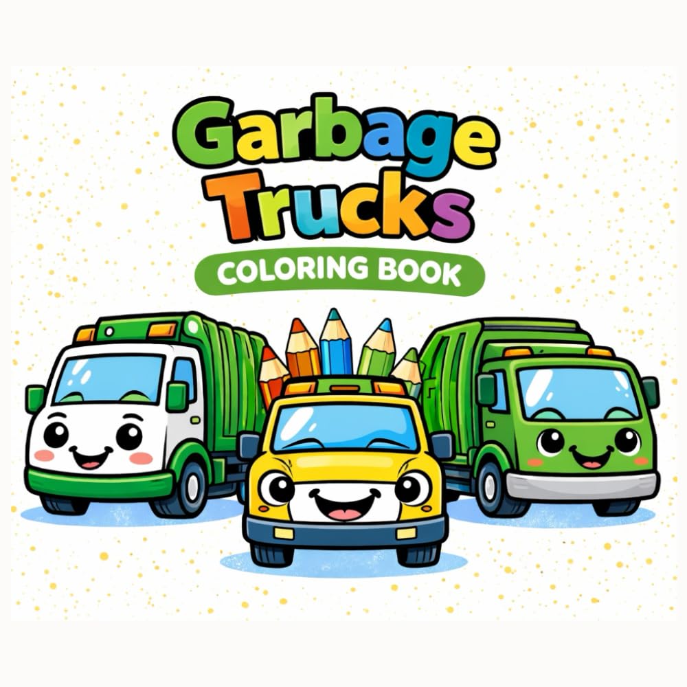My First Garbage Trucks Coloring Book for Toddlers Ages 1–3: Extra Thick Lines | Big & Simple Trash Trucks for Little Hands