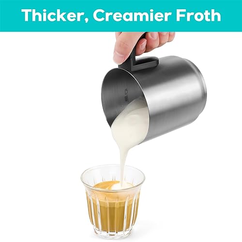 Miniatura 2 de CASABREWS Espumador de leche, vaporizador de leche de acero inoxidable 4 en 1, espumador de leche eléctrico caliente y fría para café, café con