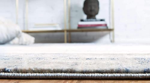 Miniatura 5 de Unique Loom Helios Collection - Santorini - Alfombra rectangular de 8 x 10 pies, color azul y beige