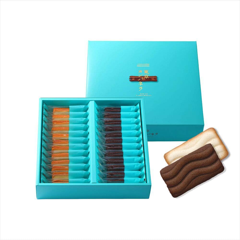 東京カンパネラ ショコラ&ホワイト (24個入り) 個包装 御菓子 東京土産 詰め合わせ 人気 ラングドシャ 御菓子 カンパネラ 東京 駅 洋菓子 手土産 手提げ袋付き お菓子 大量 プレゼント ギフト お中元