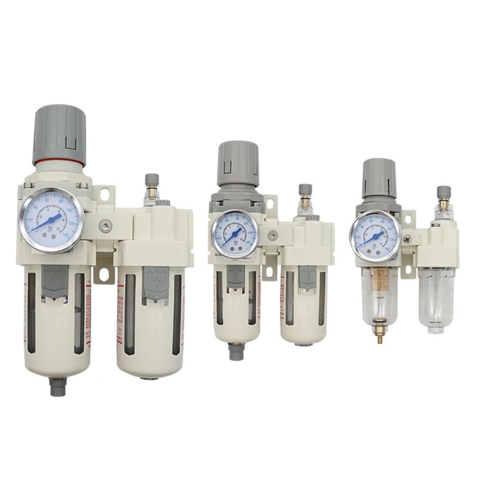 AC2010-02 AC3010-03 AC4010-04 Regulador de presión neumático Separador de agua y aceite Drenaje manual Compresor Filtro de aire Humedad(AC3010-03 EU(SMPM30),Automatic Drainage)