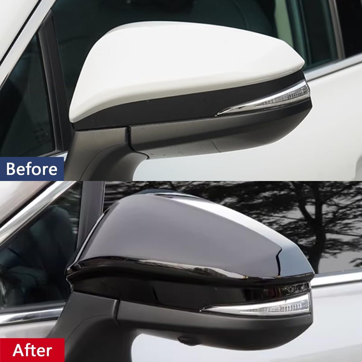 Car Accessories Fit for Toyota VENZA 2021 2022 2023 2024 Car Door Side Rearview Mirror Cover Trim (Glossy Black) 2PCS ABS