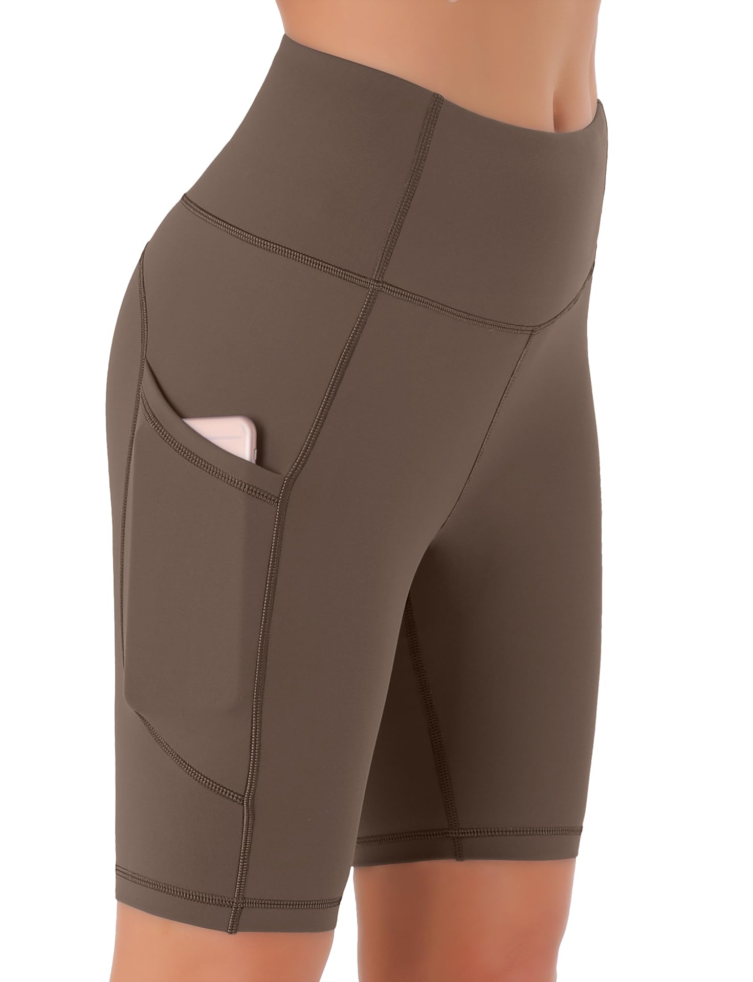 Persit Damen Kurze Leggings, Blickdicht Radlerhose mit Taschen