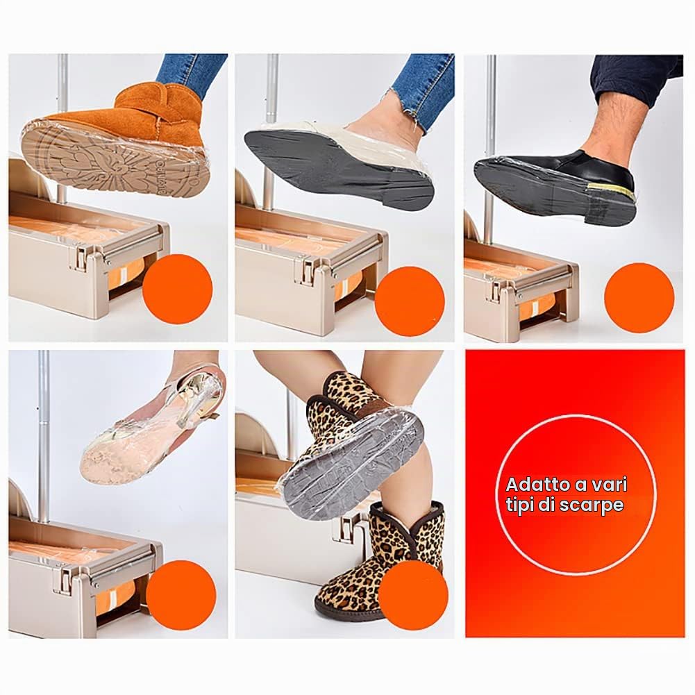 Macchina automatica per copriscarpe, dispenser per pellicola per scarpe con pellicola trasparente per scarpe, macchina per protezioni per piedi dispenser per copriscarpe per laboratorio di fabbrica