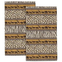 Vintage African Wild Animals Leopard Zebra