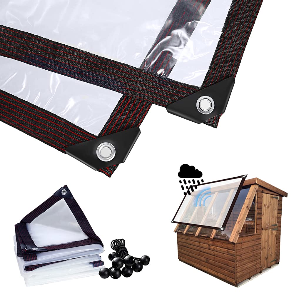 Buy 3M X 3M Clear Tarpaulin Sheet Waterproof Heavy Duty Transparent