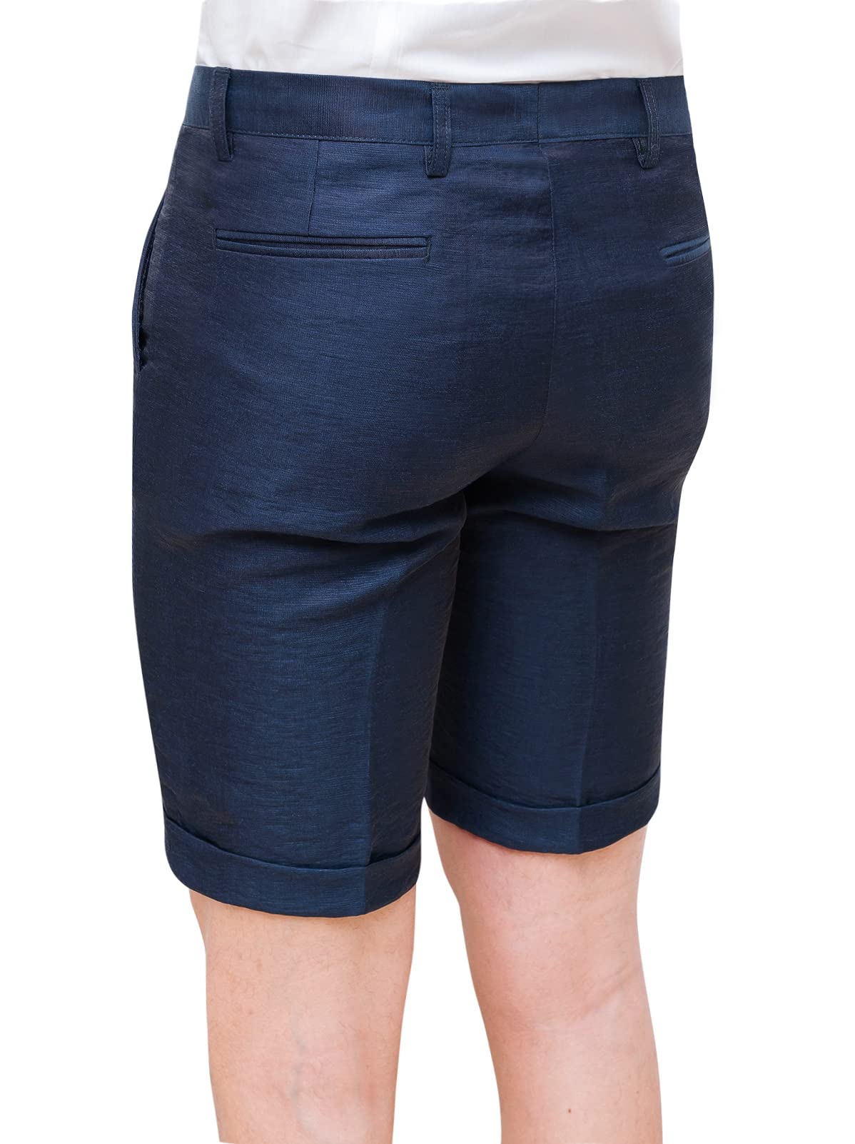 Evoga Pantaloni Corti Uomo in Lino Casual Eleganti Bermuda Pantaloncini Estivi