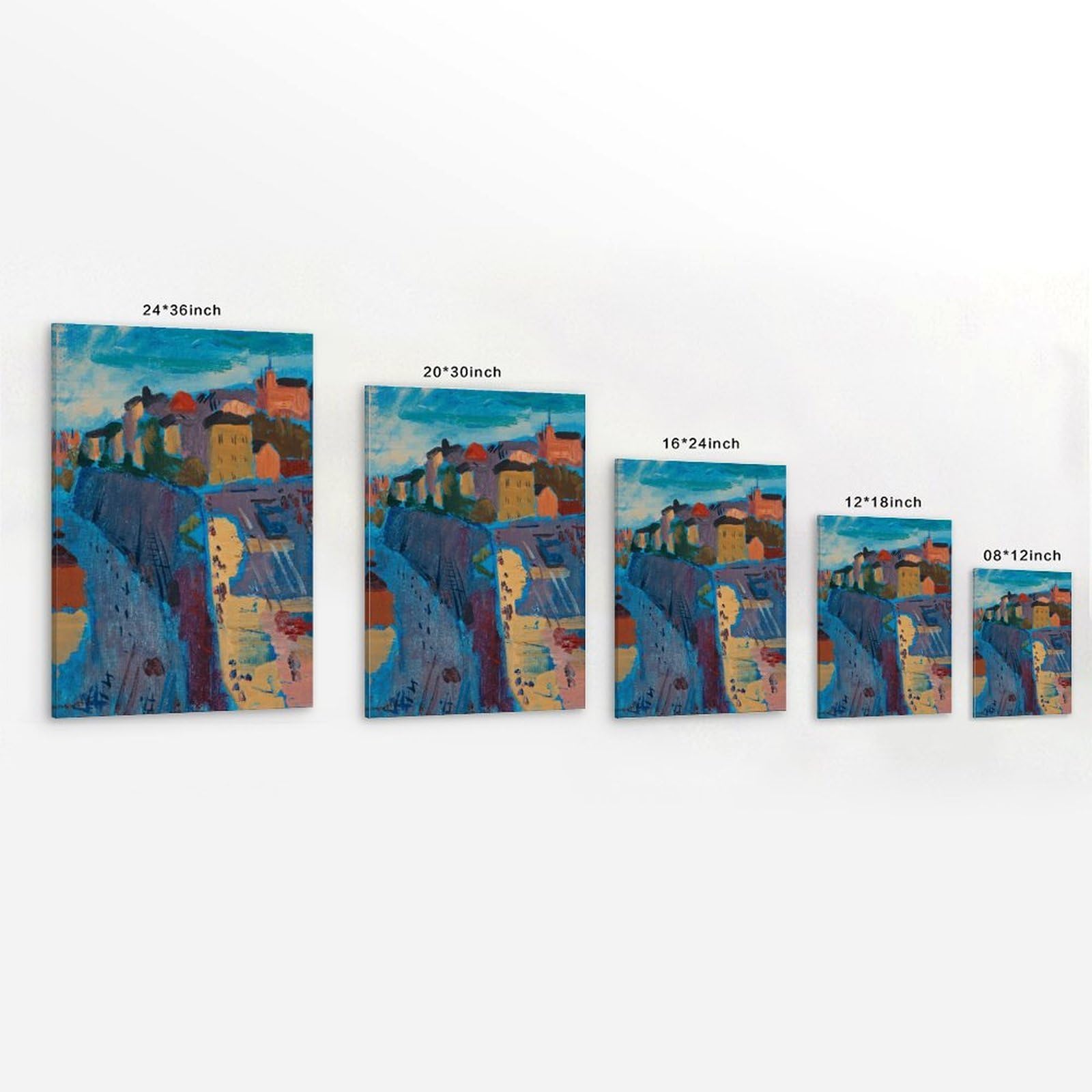 View over Katarinavägen And Stadsgården by Isaac Grünewald​Impresiones en Lienzo Modernas, Cuadros Decorativos Para Habitaciones de Niños o Niñas, Murales Para Salón Y Pinturas Con Motivos Festivos