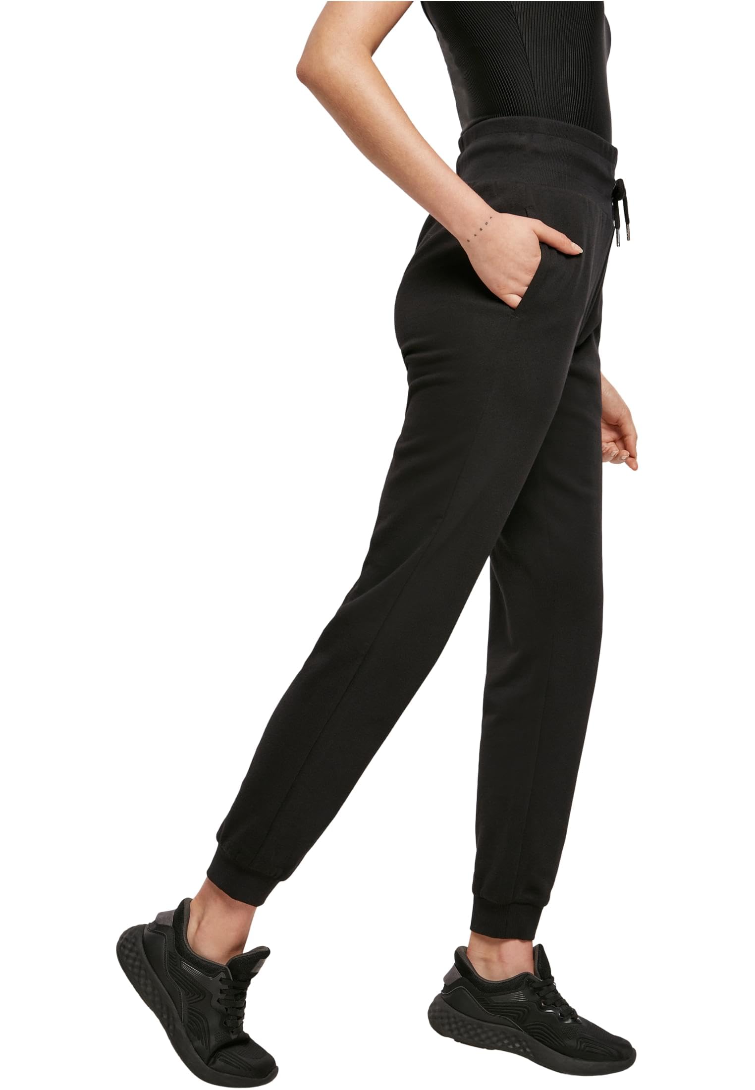 Urban Classics Cozy Joggers Mujer Pantalones de Deporte Negro 95% algodón, 5% elastán