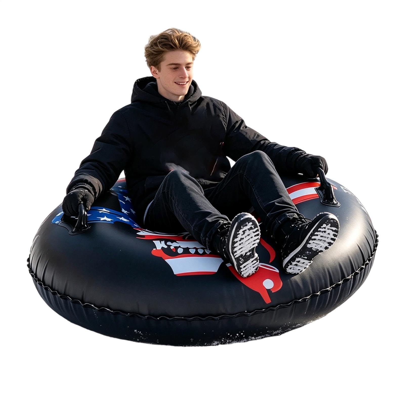 Slitta Neve Gonfiabile Maniglia Antiscivolo PVC Slittino Ruota Giocattolo