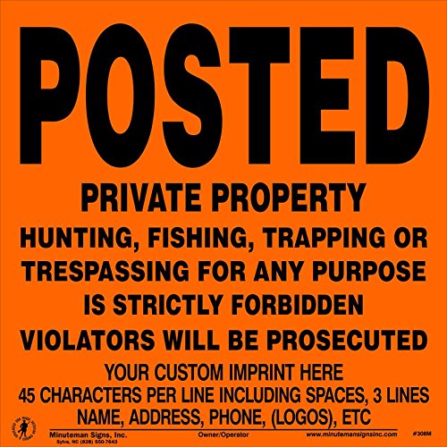 Aluminum Posted Private Property Signs, x25 with Your Custom Information
