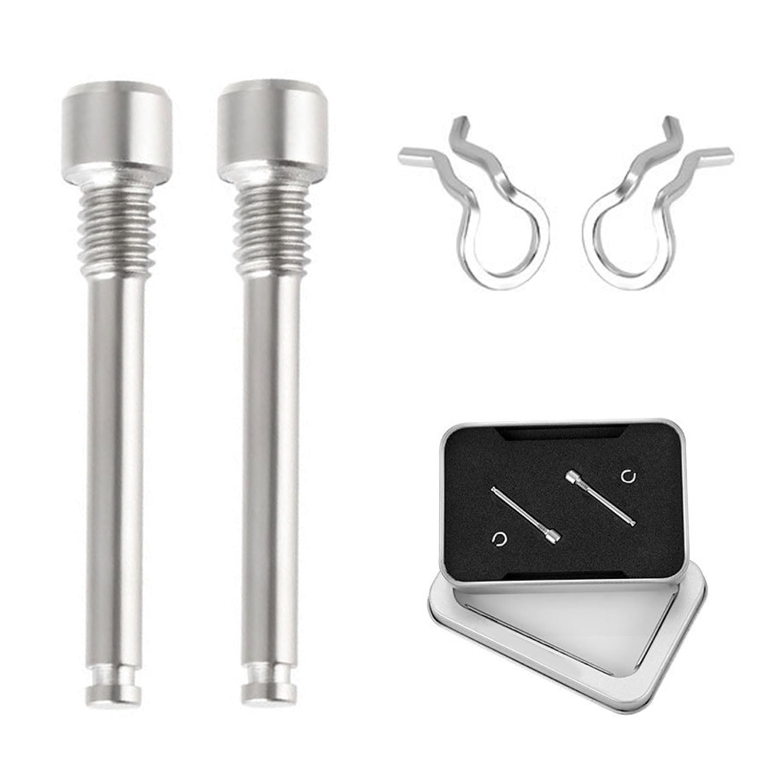 Aiyraa 2 Set M4 x 26mm Bike Disc Brake Caliper Bolts with Circlips for Threaded Hydraulic Disk Caliper (Silver), Compatible with XT XTR Models, Durable and Lightweight, Enhanced Performance for Bike