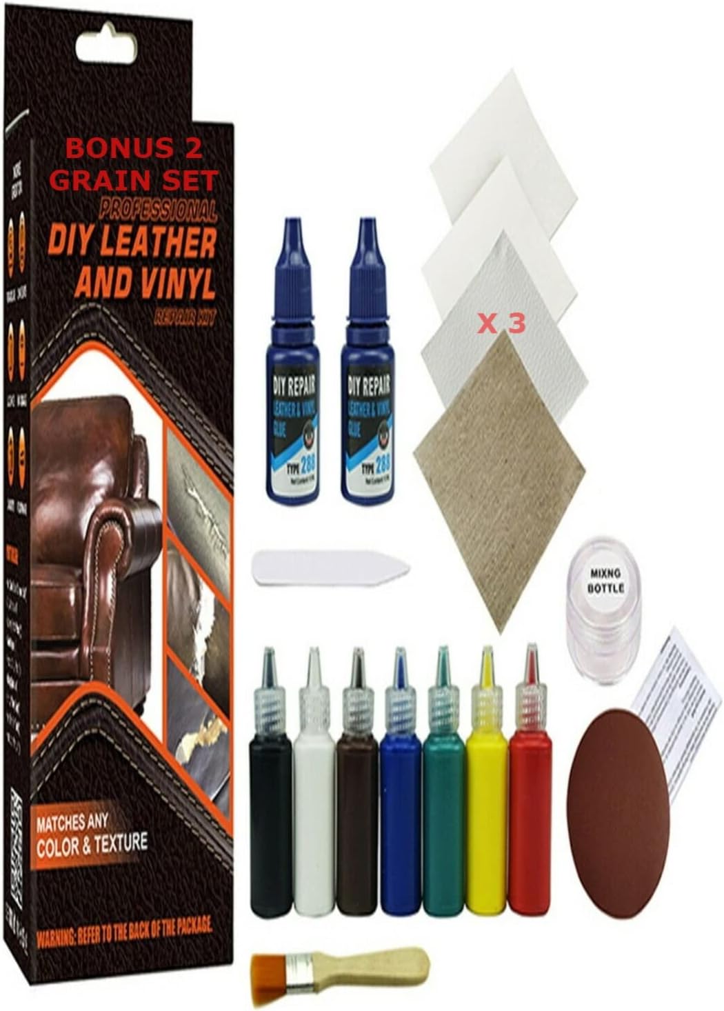 Visbella® Upgraded DIY for Small Leather Repair and Vinyl Repair Kit - Patch Leather and Vinyl with Ease for Car Seats, Shoes, Couches, Repair and More.